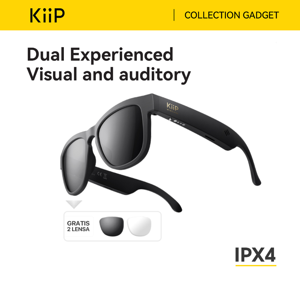 KiiP Wireless S01 Smart Glass Kacamata Headset Bluetooth Multifungsional
