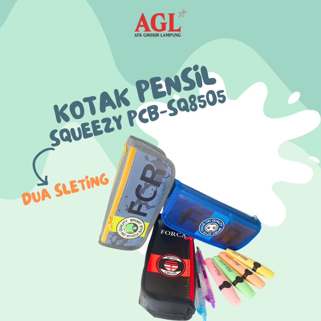 

SQUEEZY - KOTAK PENSIL SQUEEZY MODEL DUAL SLETING PCB - SQ8505 , SQ8506, SQ8507- Grosir