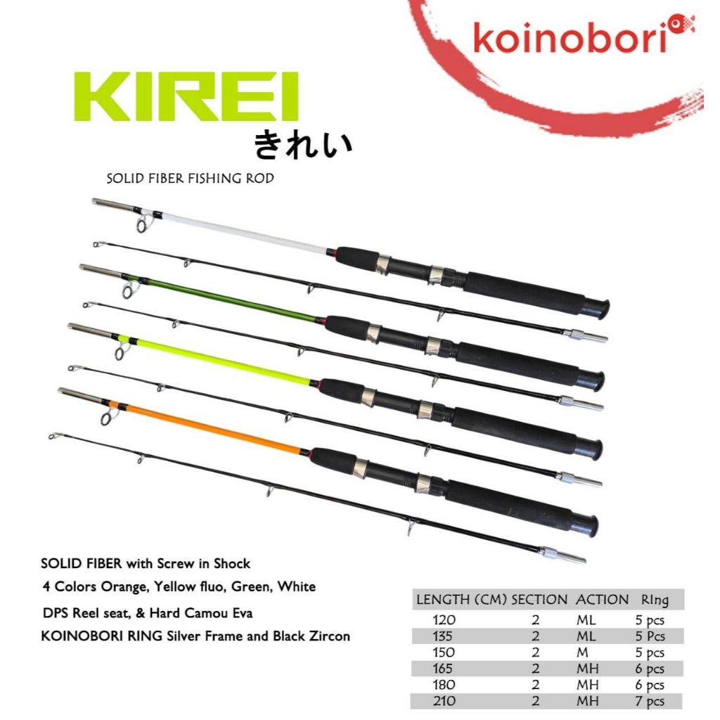 Joran Fiber Sambung Drat KOINOBORI KIREI 150 / 165 / 180 cm