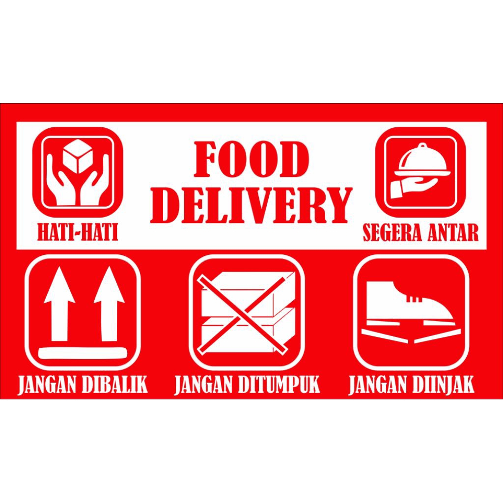 

Stiker Label "Food Delivery" 8.5 cm × 5 cm (isi 12)