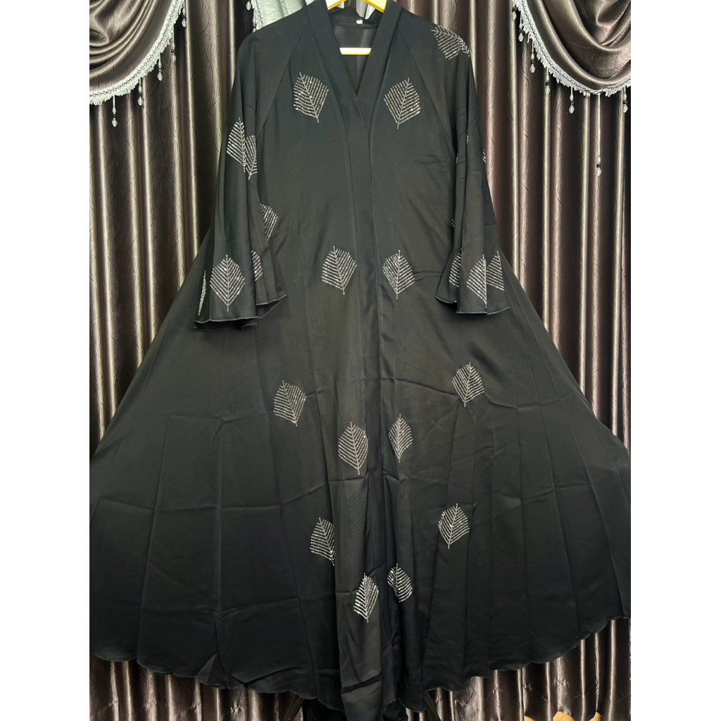Abaya Dubai Import Original Bahan Tiktok sutra lembut Swaroski