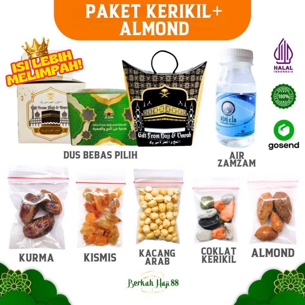 

Paket Oleh Oleh haji dan Umroh Dus jinjing Kacang Almond + Coklat kerikil Pusat Oleh Oleh Umroh Pkenabaru Riau
