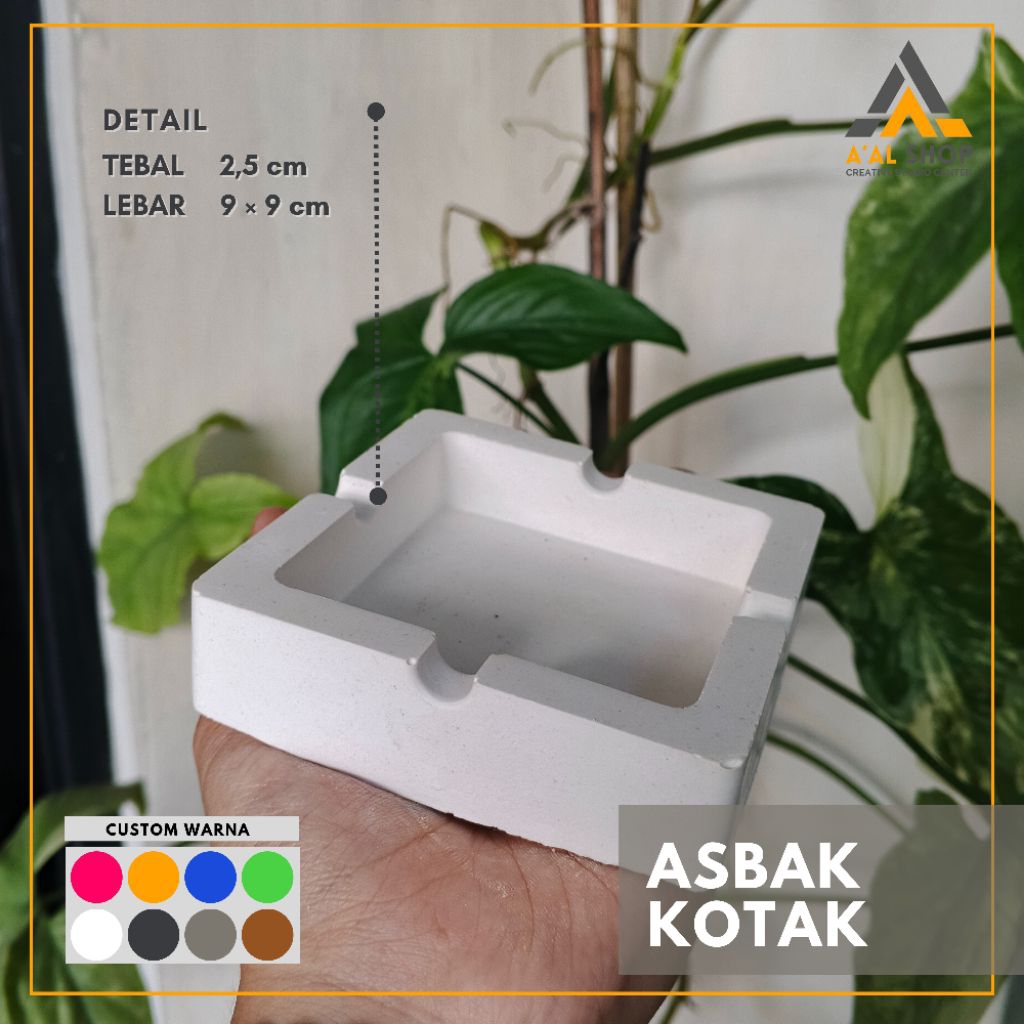 Asbak Rokok Kotak Aesthetic/ Asbak Rokok Semen Putih/ Asbak Rokok Souvernir
