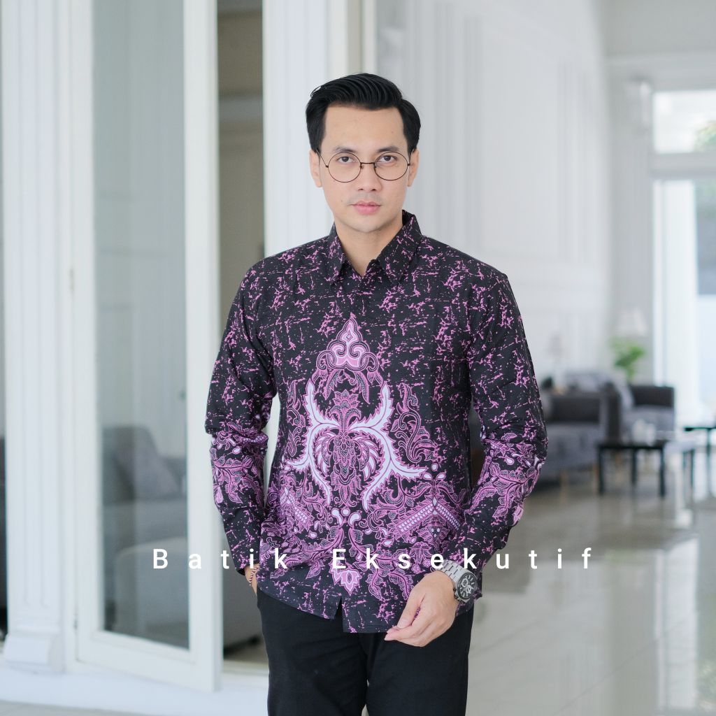 Batik pria modern slimfit Baju Batik Pria Lengan Panjang slimfit M L XL XXL batik Premium seragam BA