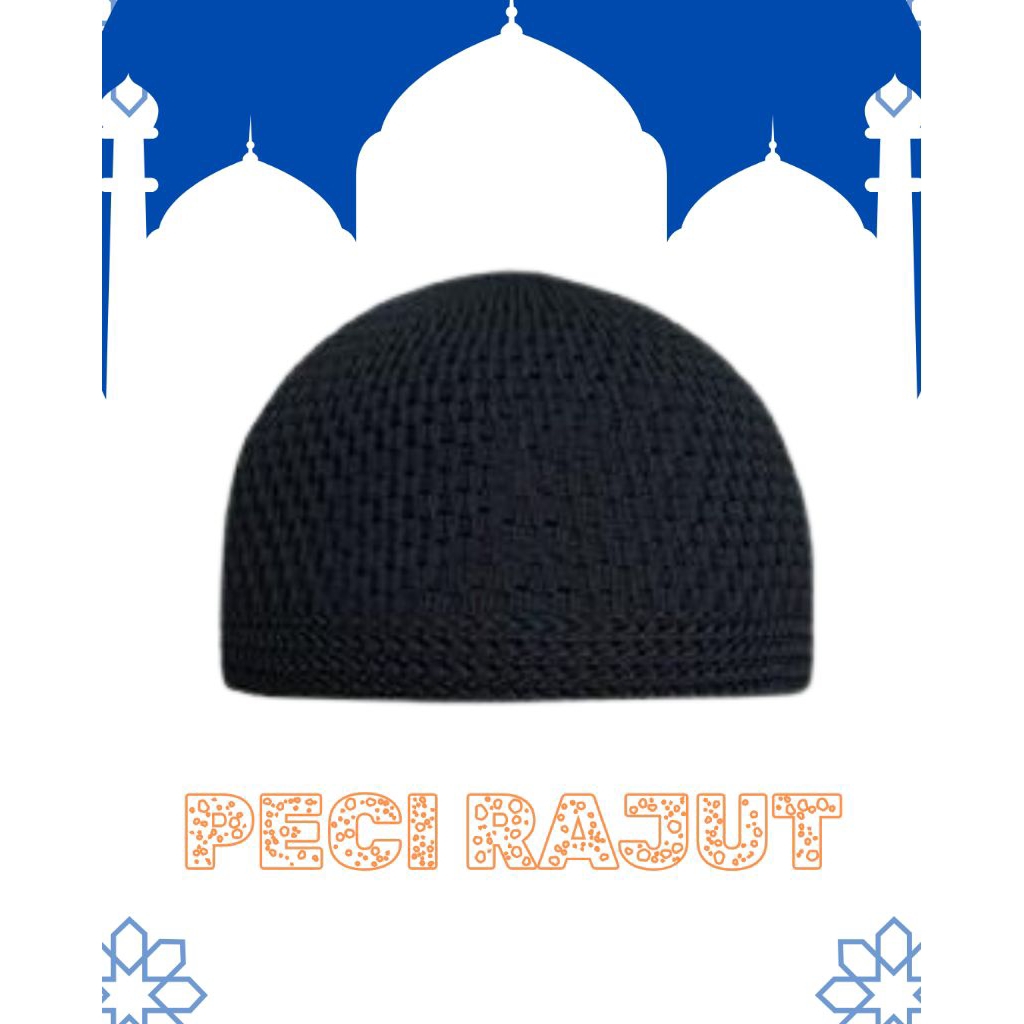 kopyah rajut peci haji hitam