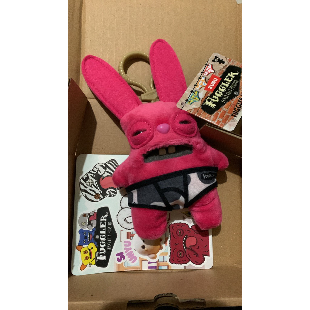 Fuggler Series 4 Keyring Rabid Rabbit:Spooky Pink Bunny