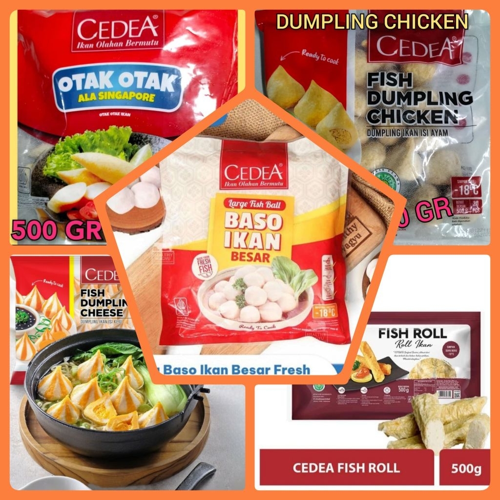 

CEDEA bakso Ikan/ dumpling cheese/ dumpling chicken/ fish roll/ otak Singapore 500gr