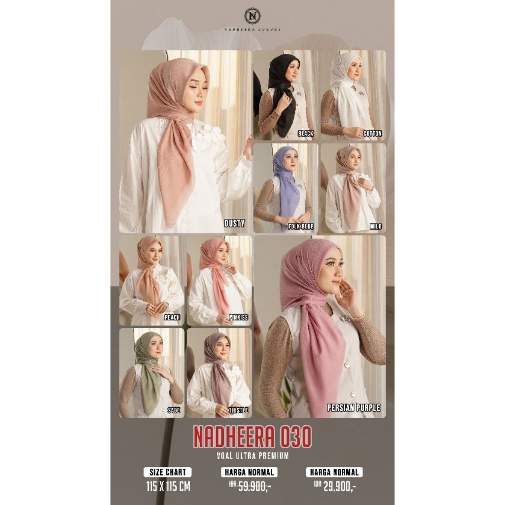 Nadheera 030 hijab segiempat by nadheera luxury