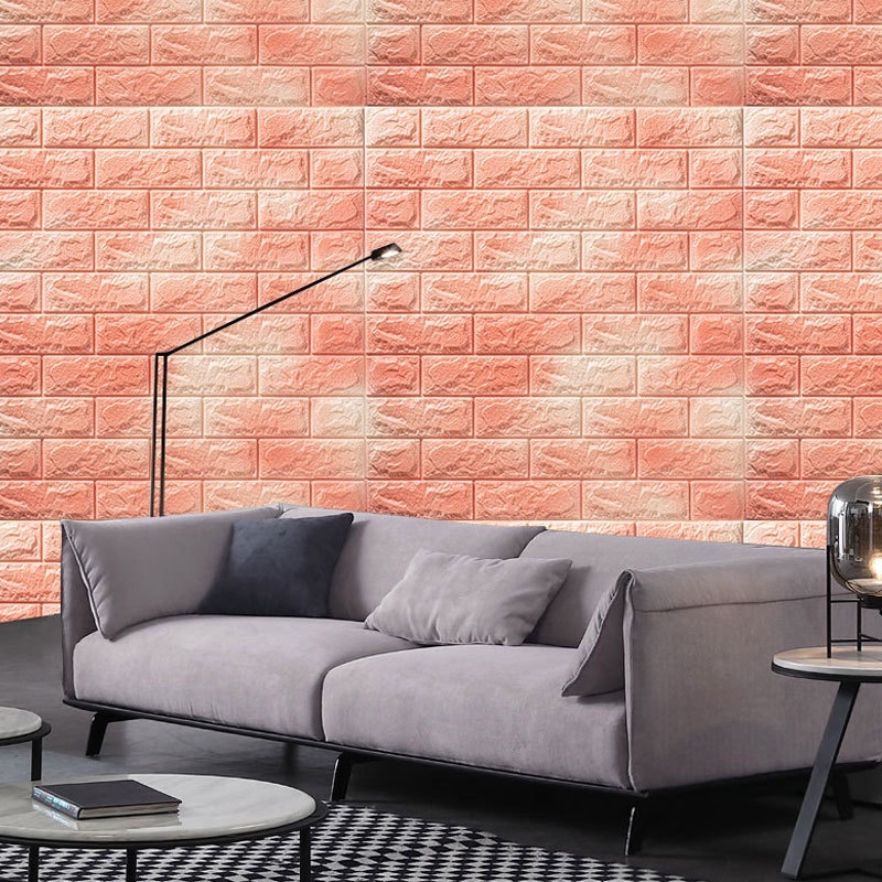 JHM Wallpaper Dinding Foam 3D Motif Batu Bata Corak Ukuran 76 x 70 CM Waterproof Brick Sticker Wallp