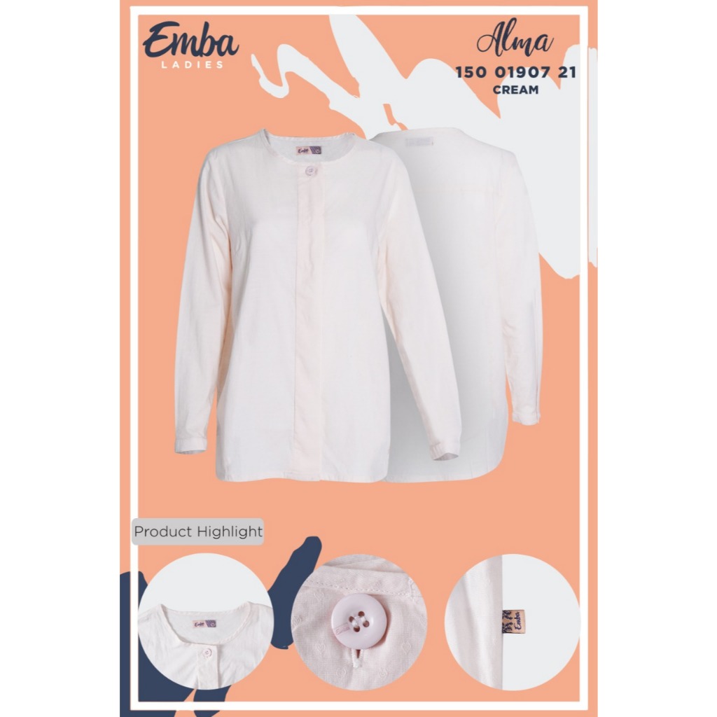 Emba Ladies - Alma Kemeja Wanita Lengan Panjang Warna Cream