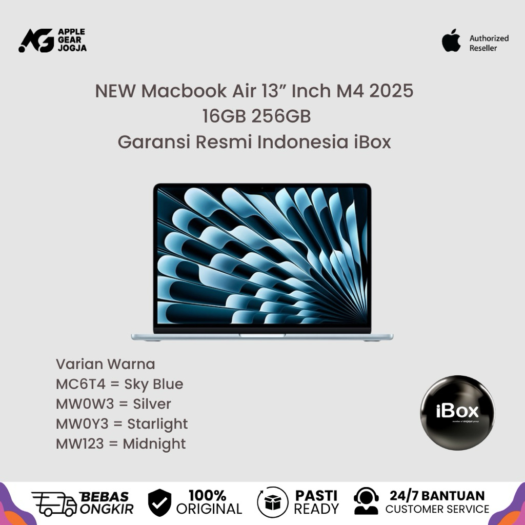 (iBox) New Macbook Air M4 2025 13” Inch Garansi Resmi Apple Indonesia