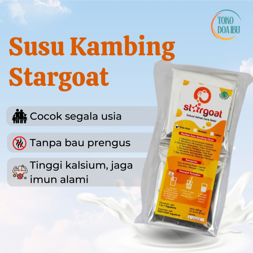 

Susu Kambing Etawa Stargoat Tidak Prengus dan Cocok Untuk Segala Usia - 1 pack 10 sachet