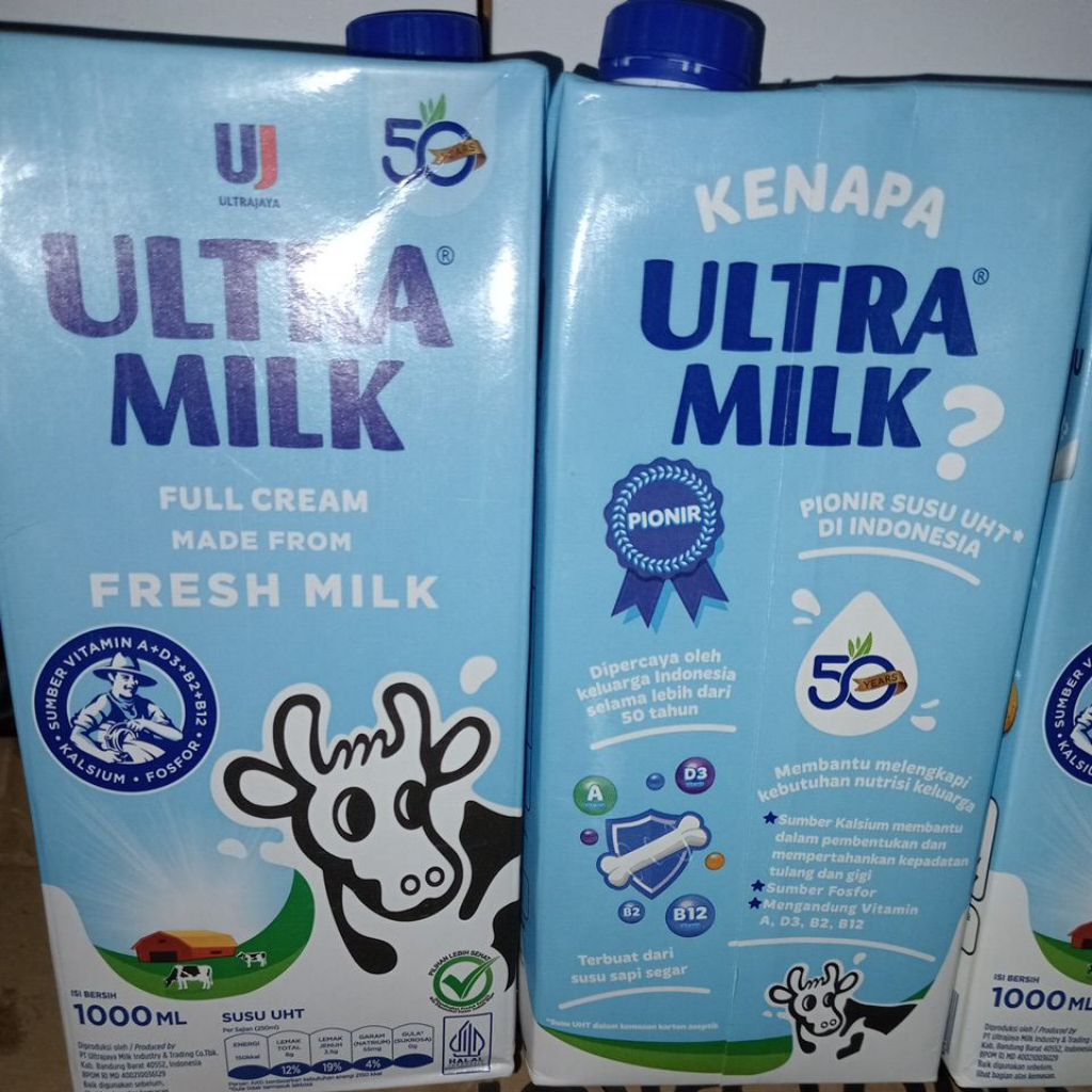 

Susu UHT Ultra Milk 1000ML rasa Full Cream