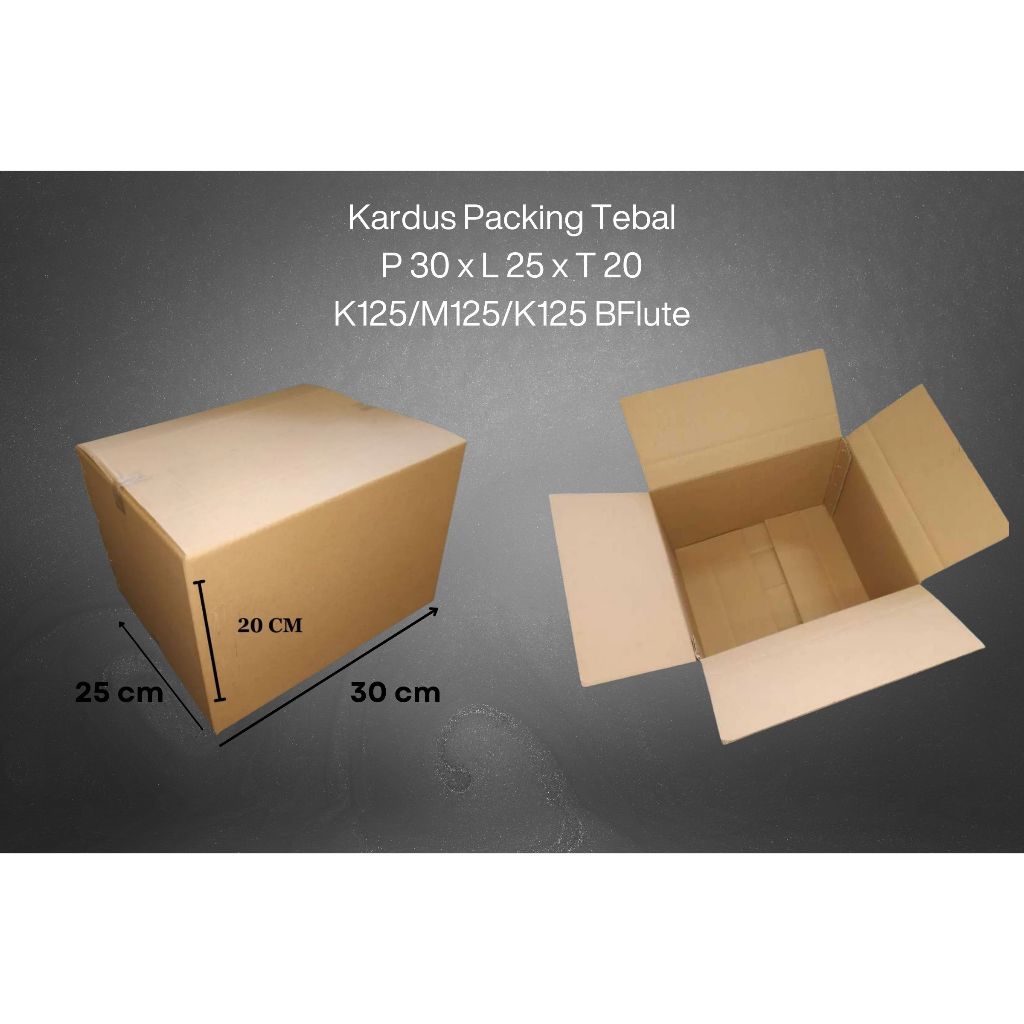

Kardus Packing P 30 cm x L 25 cm x 20 cm