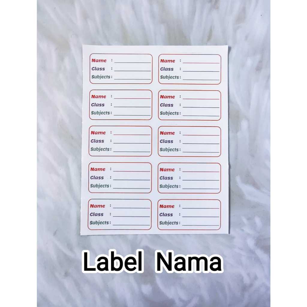 

Label Nama & Mata Pelajaran / Sticker Buku Tulis Sekolah ( 40 Label )