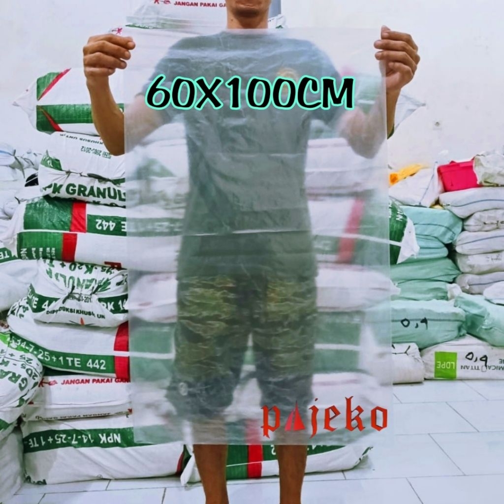 Plastik sampah bening 60 x 100 cm