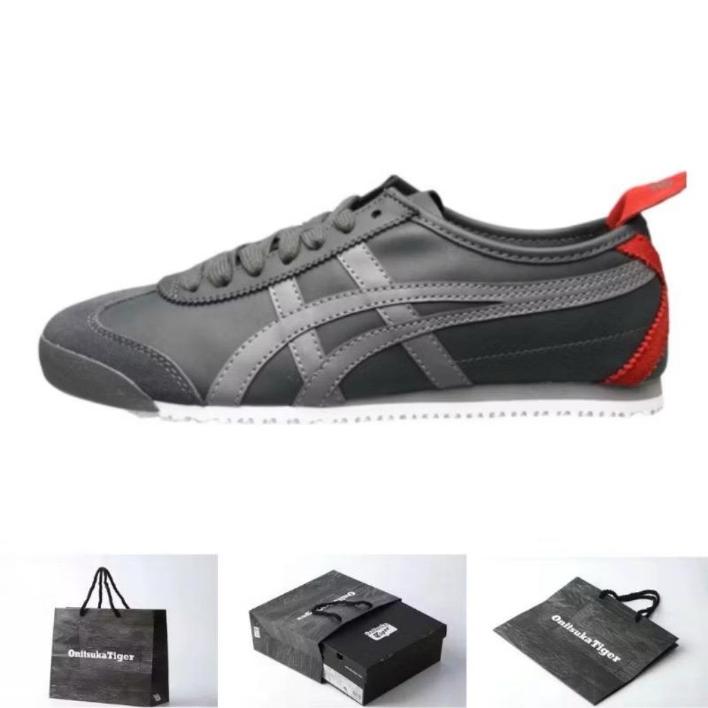 SEPATU ONITSUKA TIGER MEXICO 66 DELUXE DARK GREY RED