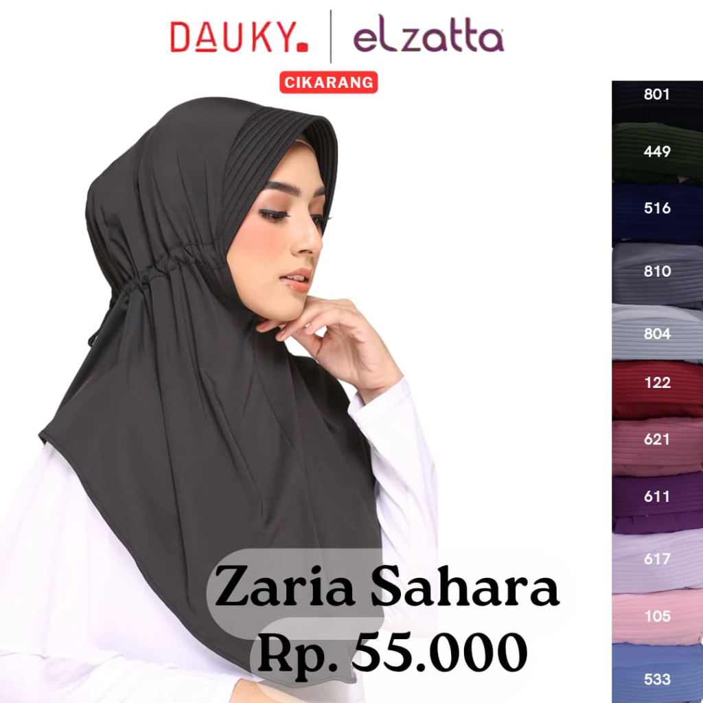 Jilbab Instan Bergo Elzatta Zaria Sahara Jilbab Serut Belakang