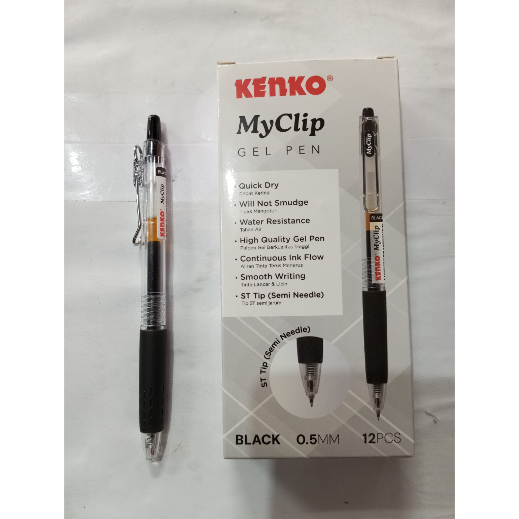 

Kenko MyClip Gel Pen Black 0.5MM PER 1 LUSIN