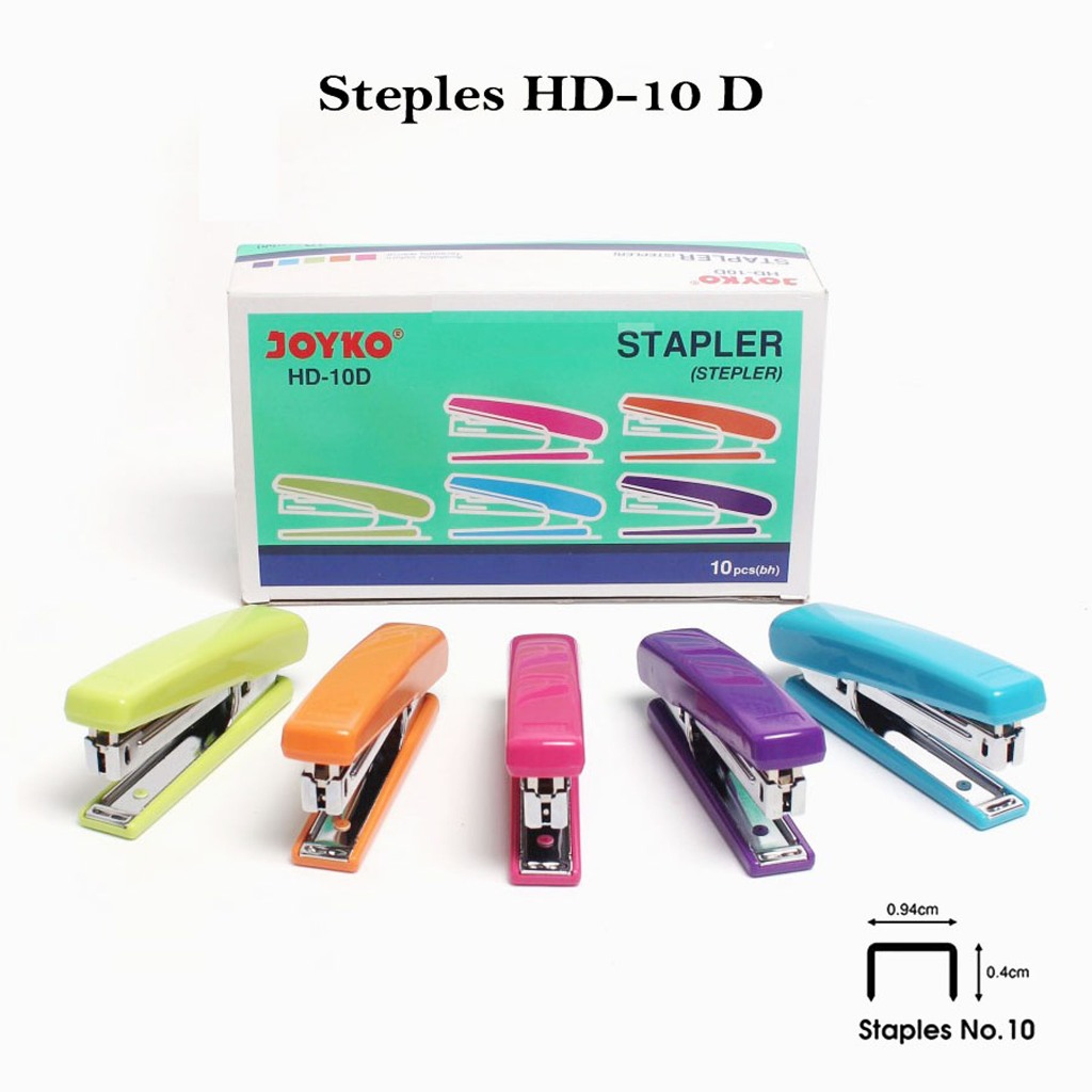 

Staples Joyko HD-10D Stapler Steples Warna Stepler Besi / Hecter / Hekter / Jepretan - Per 1 Pcs