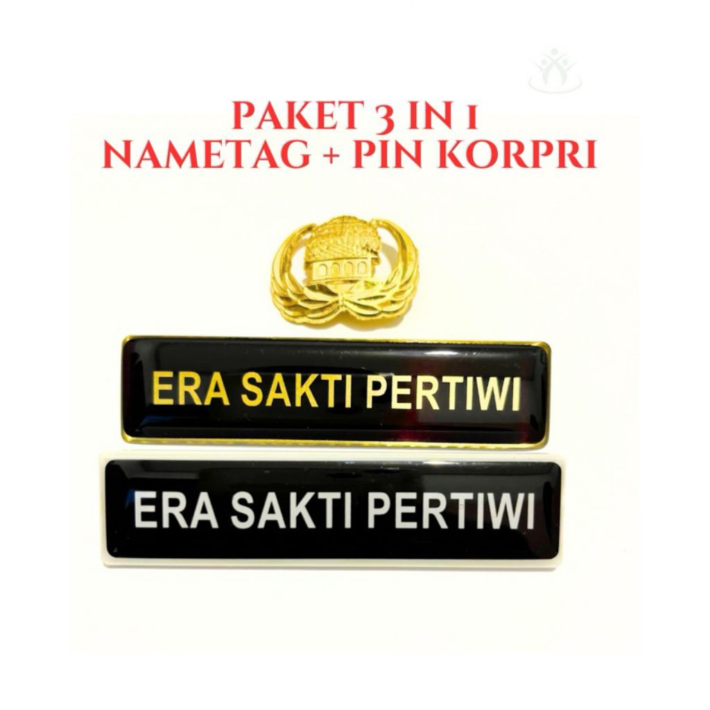 

paket hemat nametage PNS peniti dan magnet