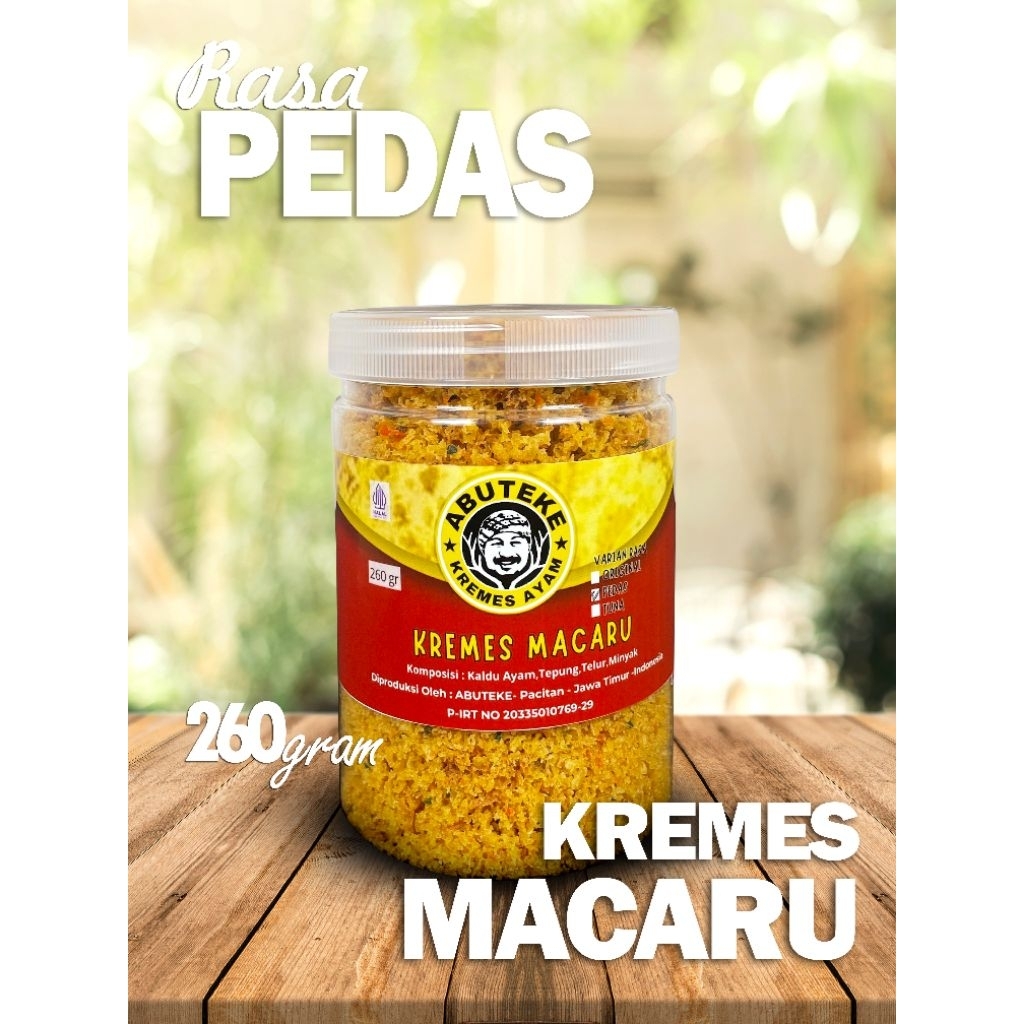 

Kremesan Viral King Macaru Cocok Untuk Pecinta Pedas Nikmat Kriuk Renyah Varian Pedas 260 gram