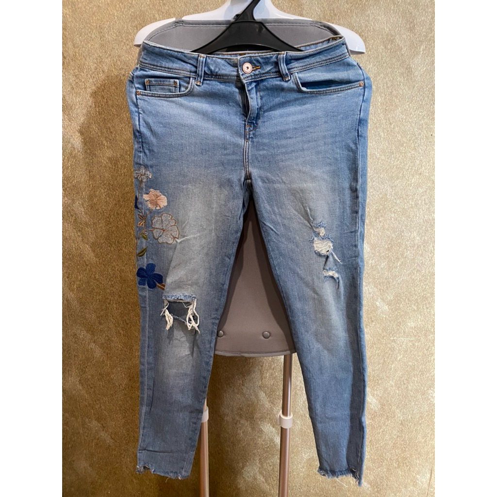 JEANS ZARA BASIC Z1975 DENIM FLOWER