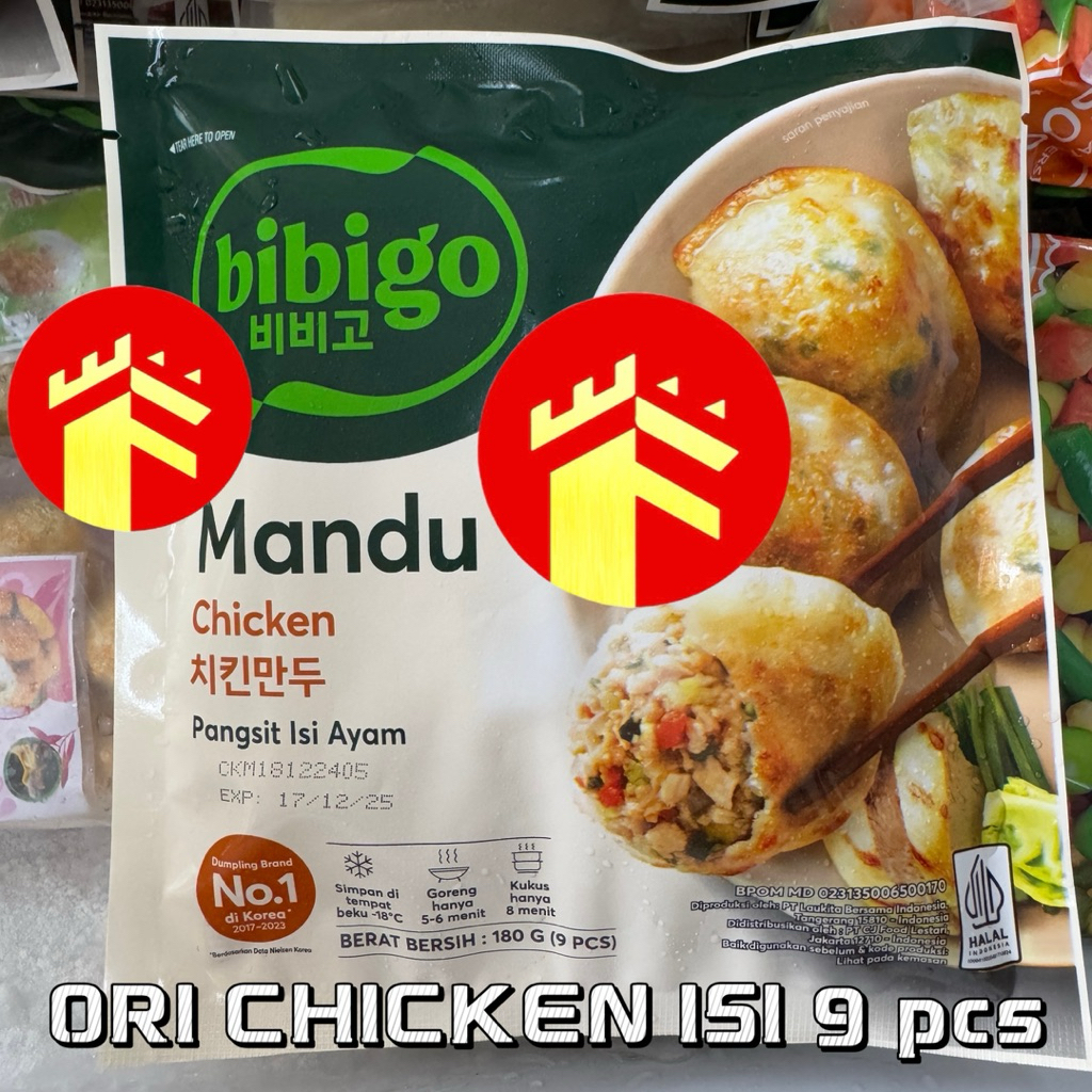 

CJ FOODS BIBIGO MANDU CHICKEN 180 GR SPICY CHICKEN BEEF BULGOGI 180 GR PANGSIT KOREA ISI DAGING AYAM MANDU GORENG