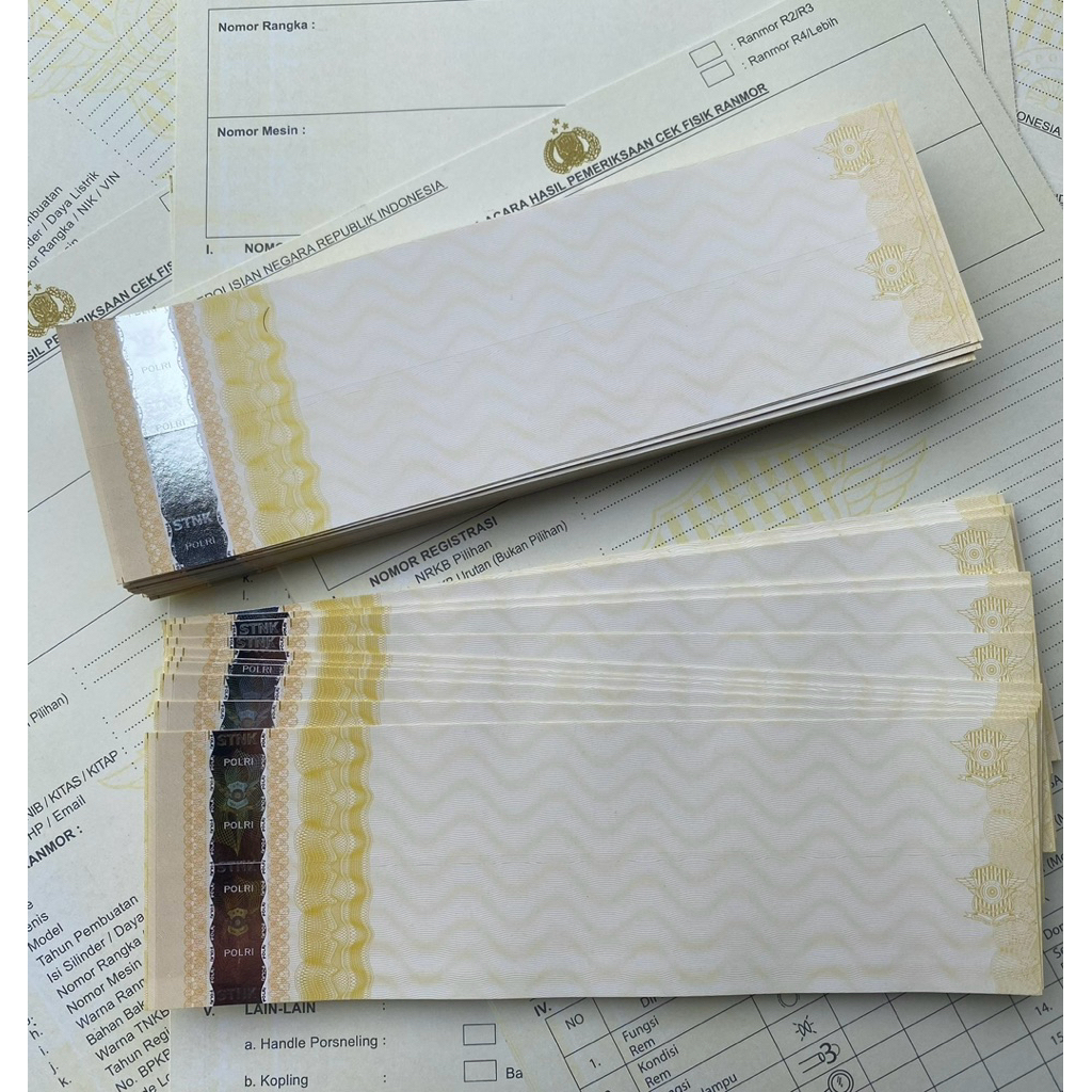 

Kertas Gesek Nomor Rangka dan Nomor Mesin 100% Ori