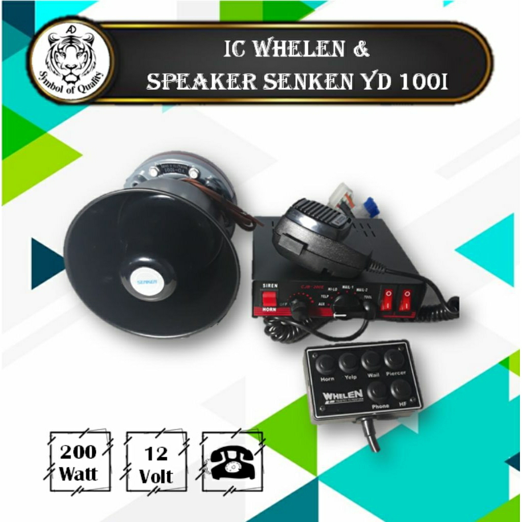 IC Whelen Phone Tone 200Watt + Speaker Senken YD100I ORI