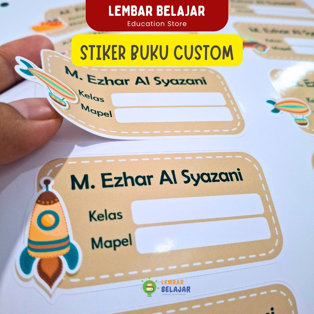 

LEMBAR BELAJAR - Custom Stiker Buku Pelajaran Kiss Cut isi 14pcs - Label Buku Sekolah Custom Nama