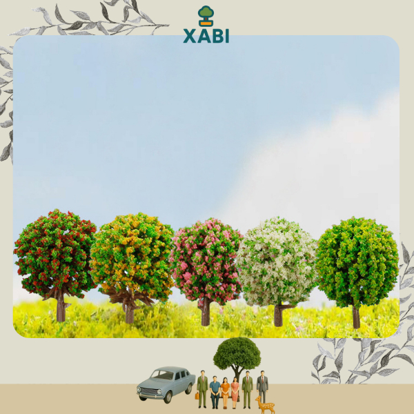 Miniatur Pohon Bulat Berbunga – Diorama / Maket / Miniature