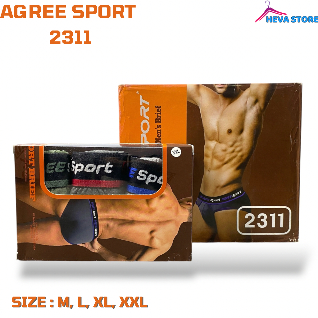 AGREE SPORT || Celana Dalam Pria | CD pria/laki-laki Dewasa Agree Sport 2311 M-XXL (3pcs)