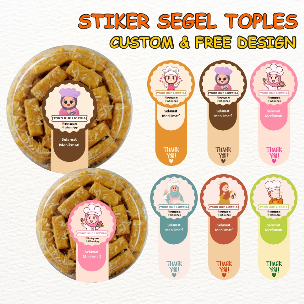 

Stiker Segel Toples Kue Kering Custom | Gratis Desain & Bisa Nama Usaha