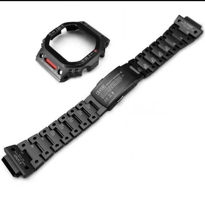 bnb metal stainless steel virtual armor g shock dw 5600 black silver