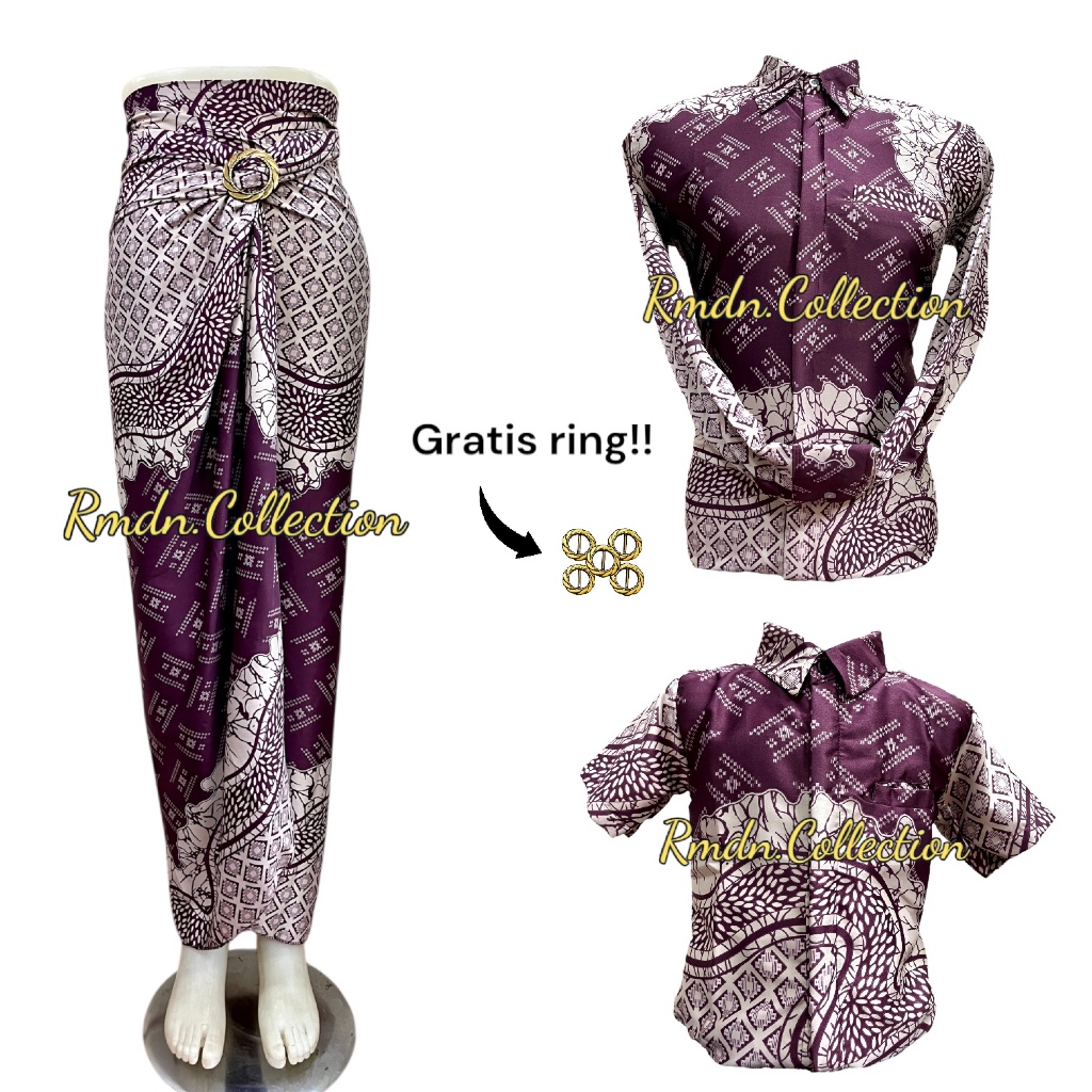 Couple Baju Batik Keluarga Baju Anak Laki-Laki dan rok lilit untuk seragam keluarga pesta kondangan