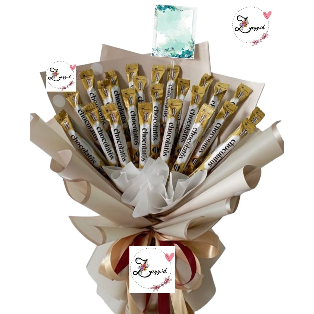 

Buket Snack Chocolatatos Warna Cream Mewah Hadiah Spesial Wisuda Graduation Ulang Tahun Murah