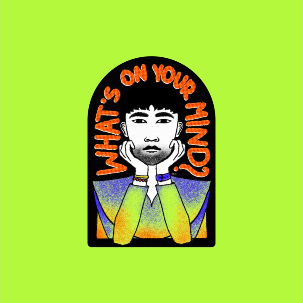 

What's On Your Mind Sticker Original Illustration by Gee