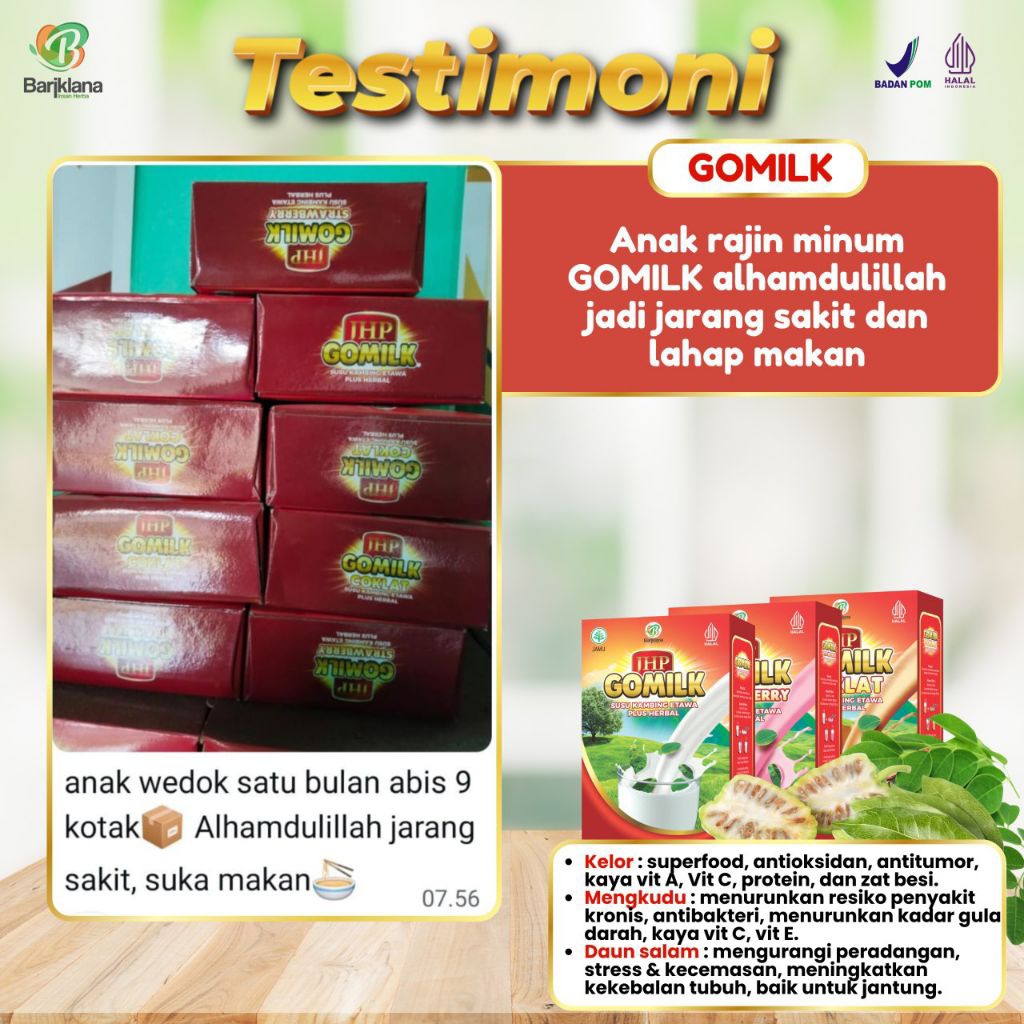 

Penambah Berat Badan Anak dan Dewasa Penggemuk Badan Penambah Berat Badan Nafsu Makan Gemuk Badan Alami Gomilk Susu Kambing Etawa Asli Plus Herbal