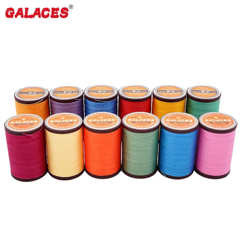 Galaces 0.35mm Round Polyester Waxed Thread Leather Craft - Benang Jahit Kerajinan Kulit