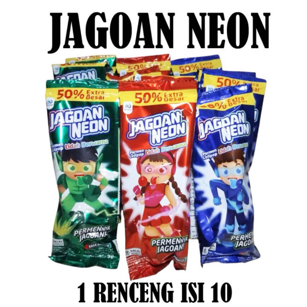 

permen jagoan neon isi 10 lollypop