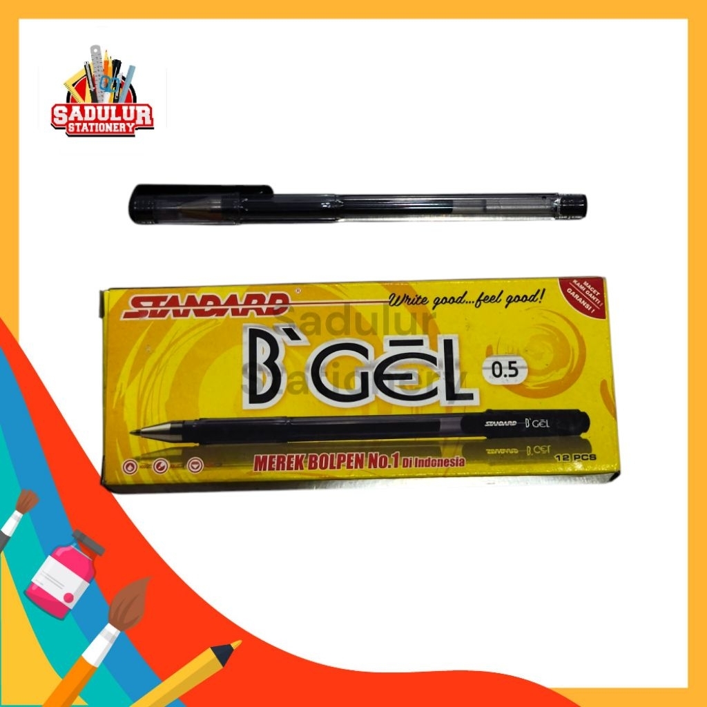 

1 Pcs - Pen Standard BGel 0.5 Hitam Pulpen Bgel 0,5 Black