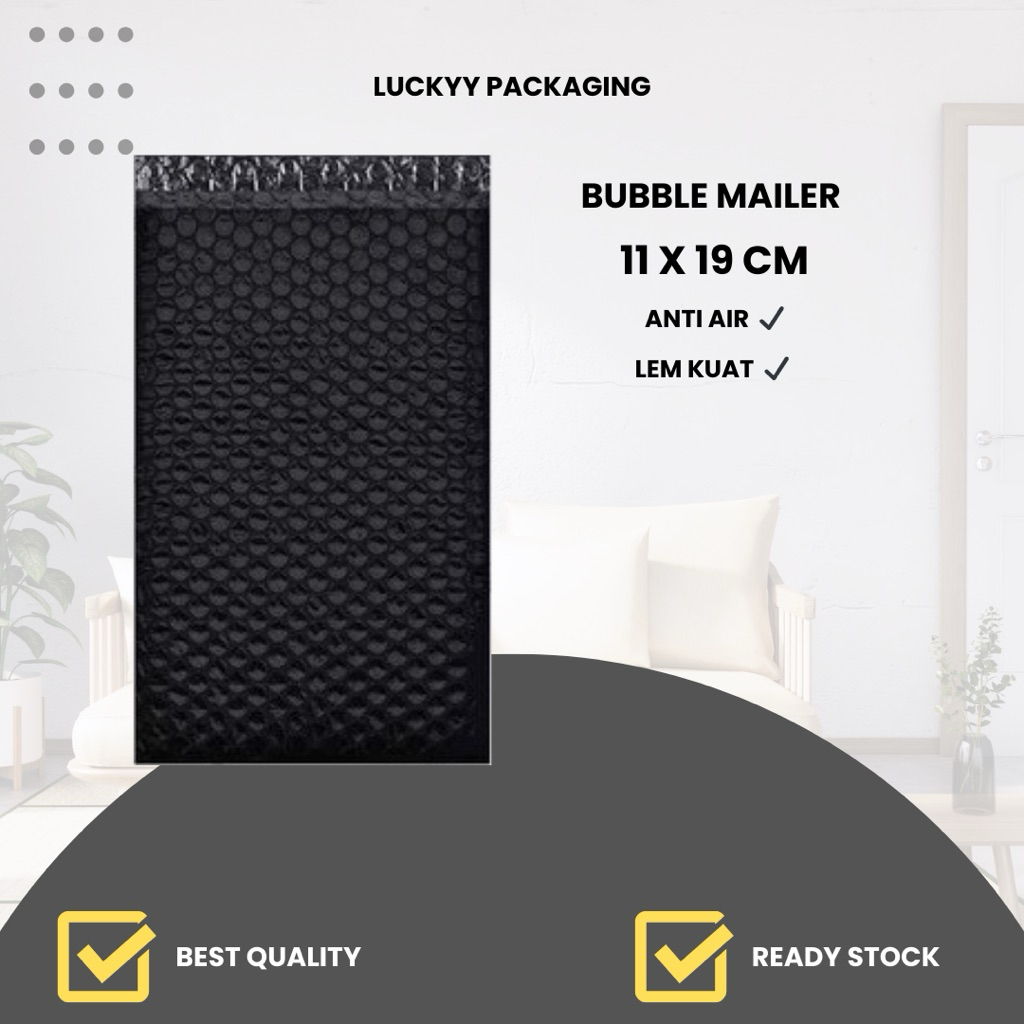 

Plastik packing BUBBLE MAILER 11 x 19 hitam Amplop Bubble kantong plastik Bubble wrap hitam