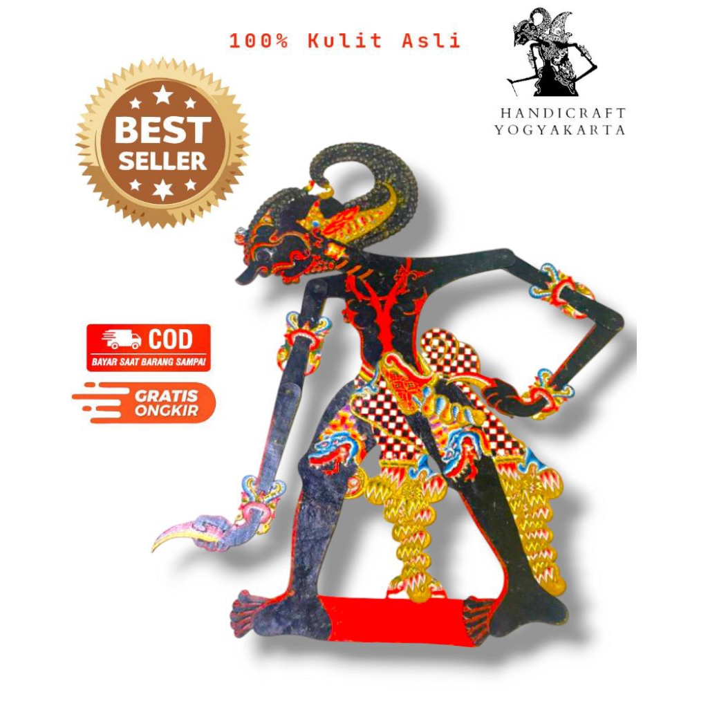 wayang kulit kerbau Bima/Werkudara/werkudoro tinggi wayang standar dalang