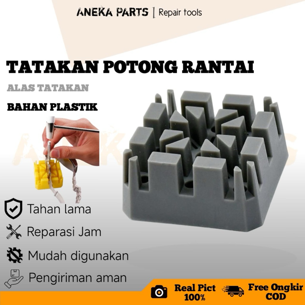 Tatakan pemotong rantai jam tangan, alas pemotong rantai jam tangan bahan plastik