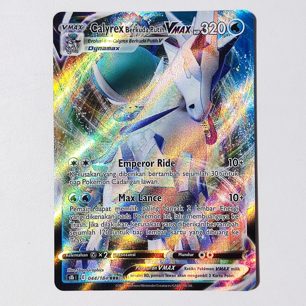 Calyrex Berkuda Putih VMAX RRR 044/184 S8b - Kartu Pokemon Indonesia