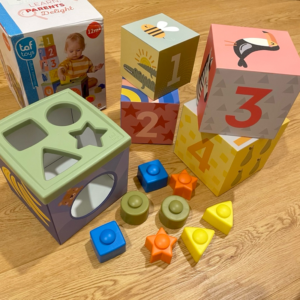 PRELOVED TafToys Savannah Sort and Stack | Taf Toys TafToy Mainan Edukasi Anak Bayi Cube Kubus Hewan