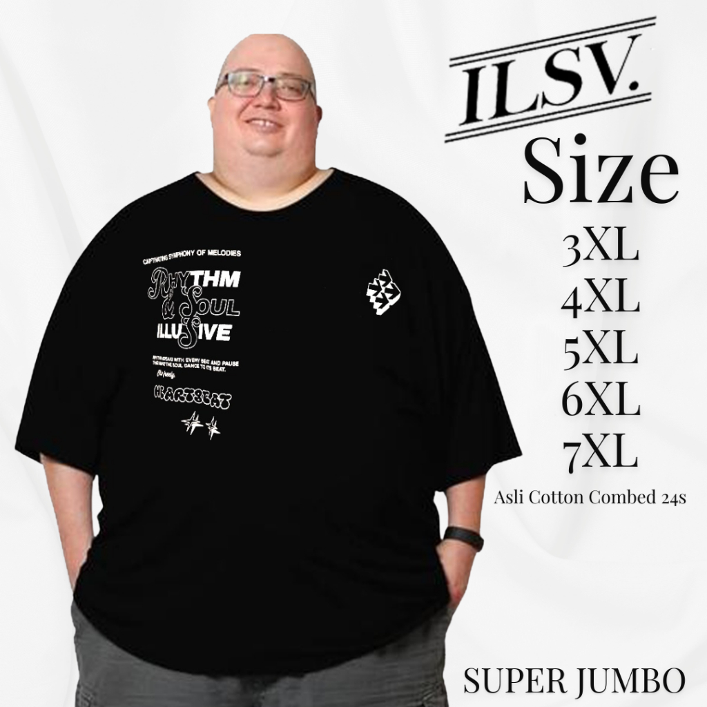 KAOS JUMBO PRIA DEWASA  3XL / 4XL / 5XL / 6XL / 7XL KAOS SUPER JUMBO / KAOS PRIA JUMBO/KATUN UNISEX