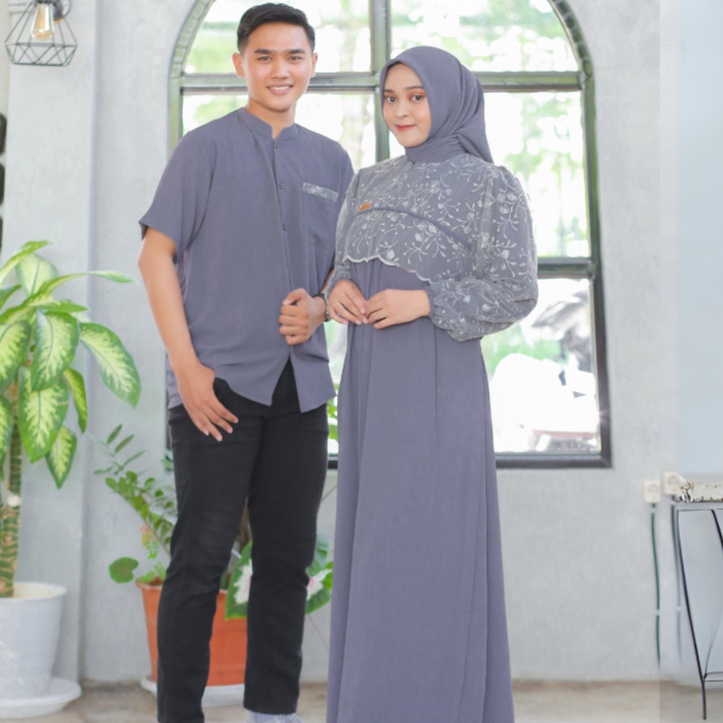 KODE W36Q SHALIA HIJAB  ARABELLA Dress Set Hijab FREE KOKO  Gamis Couple Syari Mewah Lebaran Outfit 