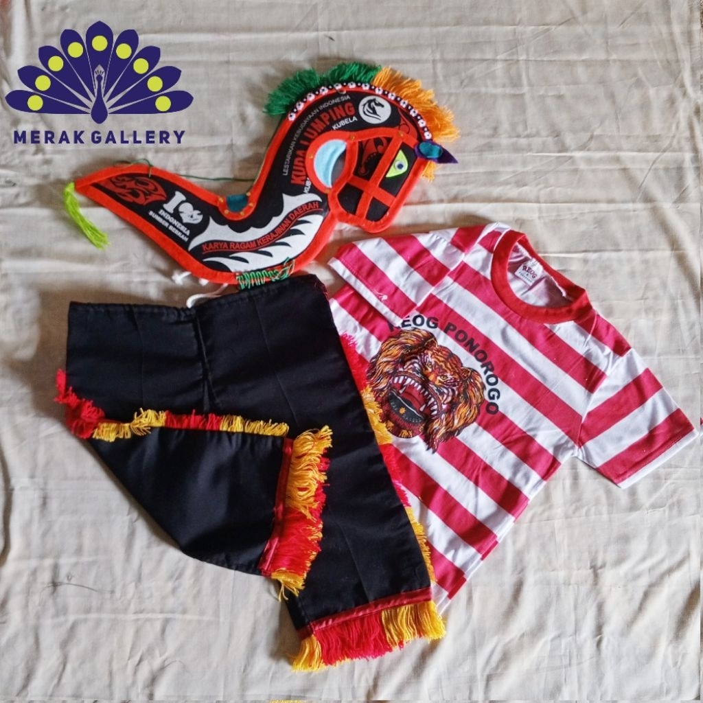 Setelan anak baju reog+kuda spon, kuda spon murah, baju reog murah, kuda spon kecil murah, baju +cel